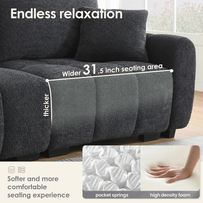 L-Shaped Modular Sofa with Extra-Large Seat by Harper&Bright Designs