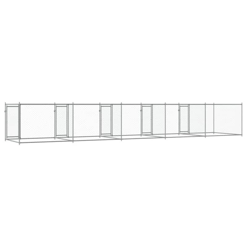 vidaXL Dog Cage Grey Galvanized Steel Durable Dog Cage