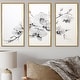 preview thumbnail 9 of 11, Designart "Black And White Orchid Tranquility II" Orchids Framed Art Set of 3 - Traditional Black Wall Art Set 3 Pieces 36 in. W x 28 in. H - 3 Panels - Gold