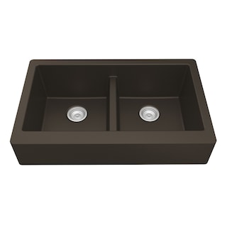 Karran Retrofit Apron Front Quartz Double Bowl Kitchen Sink