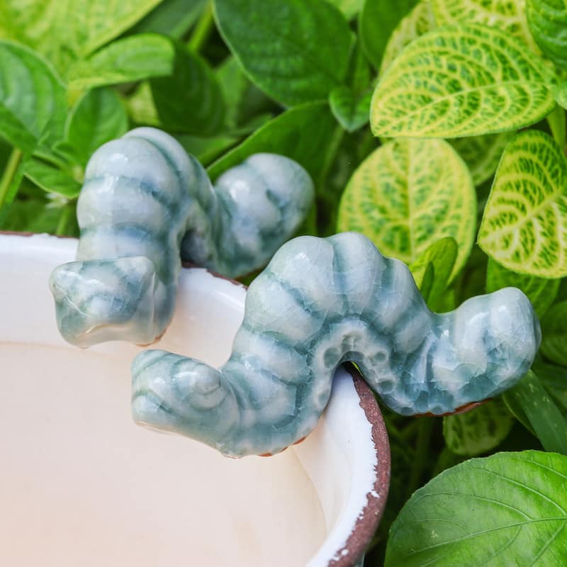 Novica Handmade Serene Wiggles Celadon Ceramic Figurines (Pair)