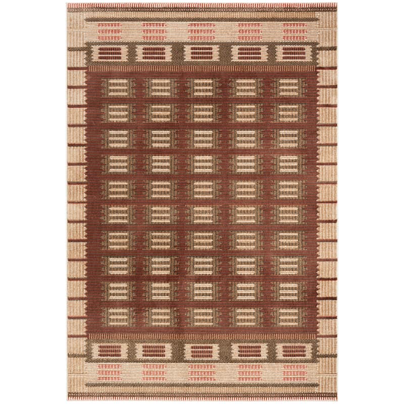 Nourison Nordic Indoor only Geometric Area Rug - 4' x 6' - Rust