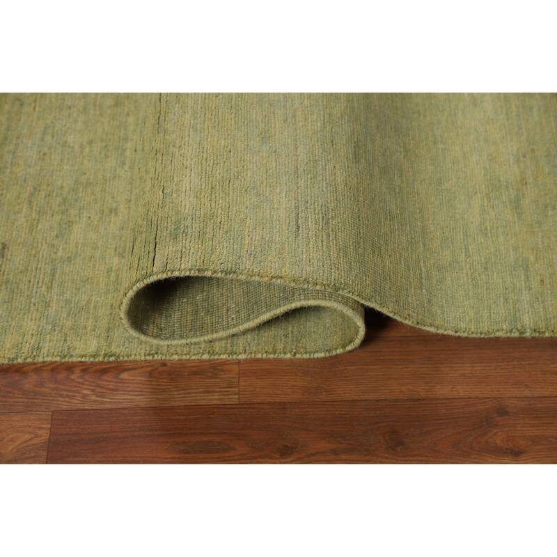 Light Green Modern Gabbeh Oriental Area Rug Handmade Wool Carpet - 4'11" x 6'7"