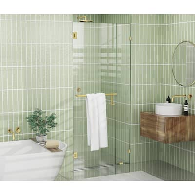 Glass Warehouse 78" x 34.75" Frameless Towel Bar Shower Door- Wall Hinge