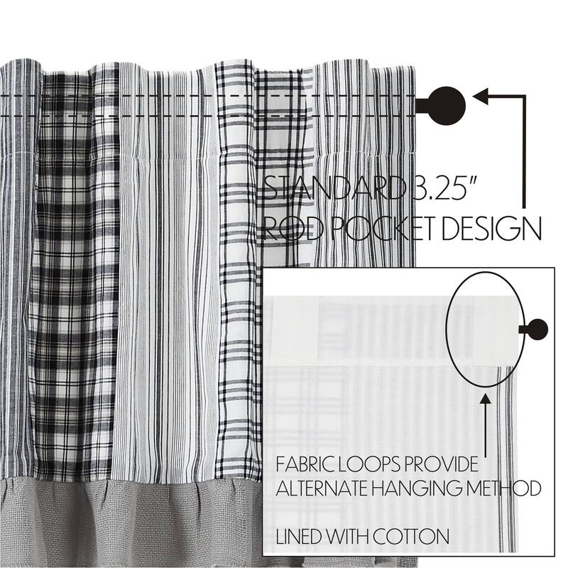 Sawyer Mill Black Patchwork Valance 19x90 - M