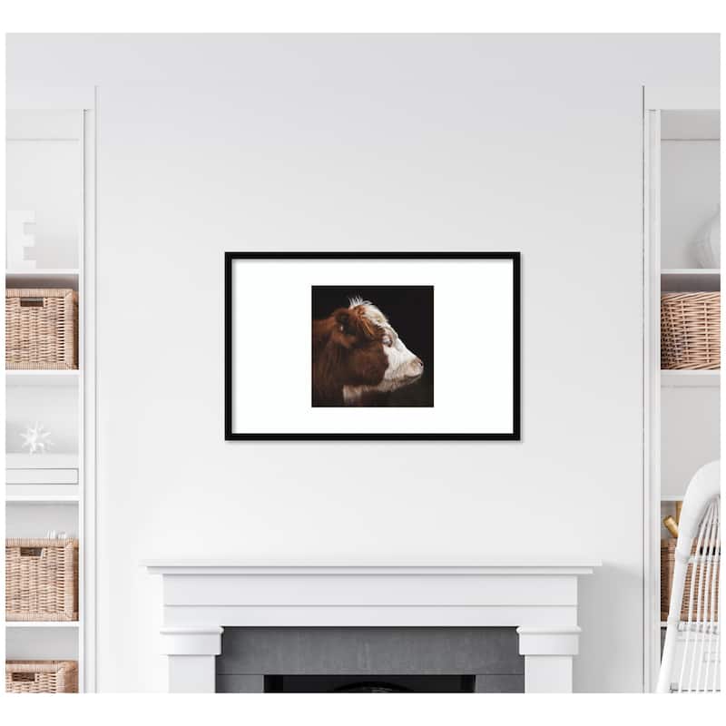 Kate and Laurel Cow Profile by Emiko and Mark Franzen F2 Images Framed Wall Art Print
