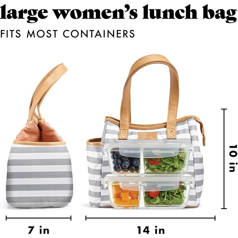 Fit & Fresh 993FF2927 Gray Medium Stripe 2 Containers And Tumbler