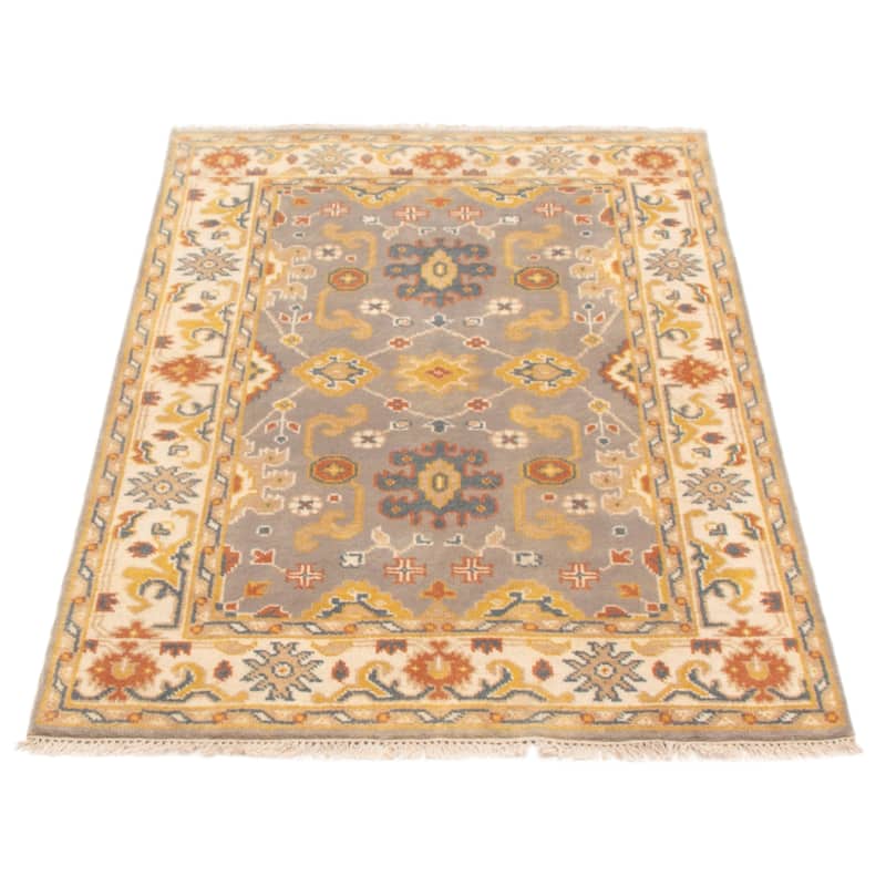 ECARPETGALLERY Hand-knotted Royal Oushak Grey Wool Rug - 4'0 x 6'0