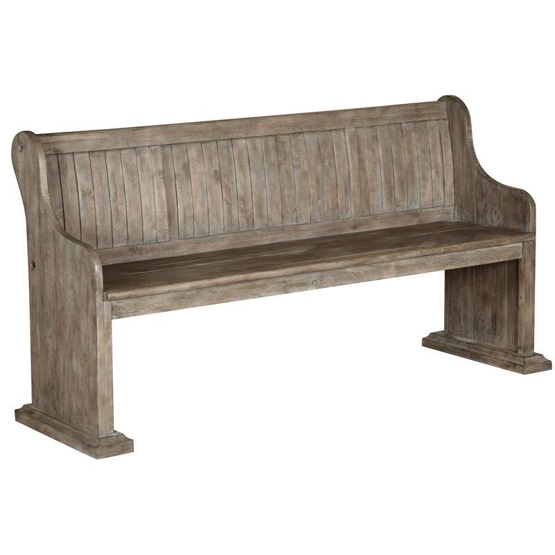 Magnussen Home Tinley Park Dove Tail Grey Bench - 67.75''W x 20.5''D x 34.38''H - 67.75''W x 20.5''D x 34.38''H - Dove Tail Grey