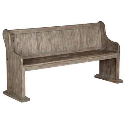 Magnussen Home Tinley Park Dove Tail Grey Bench - 67.75''W x 20.5''D x 34.38''H