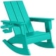preview thumbnail 3 of 68, Shoreside Kids Outdoor Poly Adirondack Rocking Chair with Cup Holder (Set of 2)