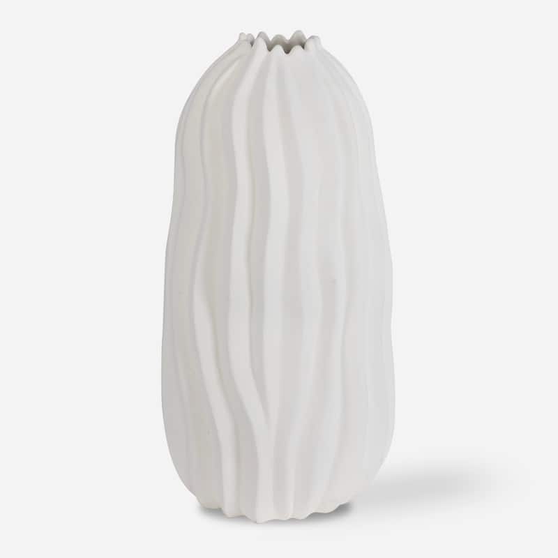 Uttermost 18108 Merritt 26" Tall Earthenware Vase - Matte White