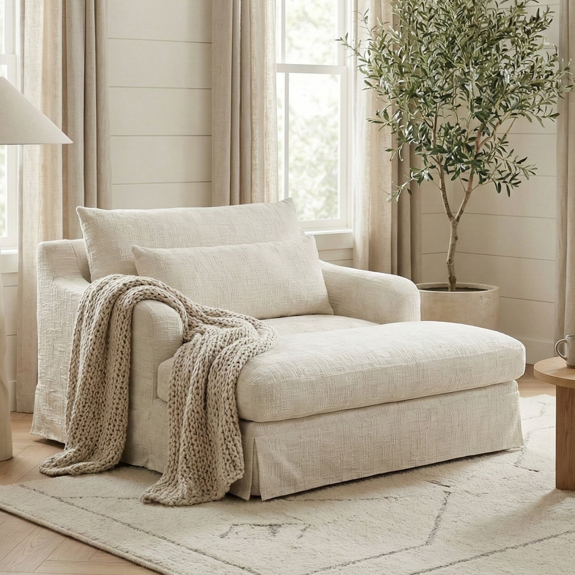 GDFStudio - 93.7" Modular Chenille Sectional Sofa Bed with USB