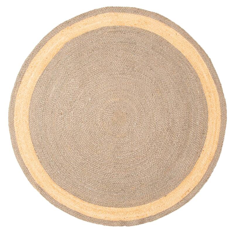 ECARPETGALLERY Braided Weave Palas Denizli Taupe Jute Rug - 3'10 x 3'10