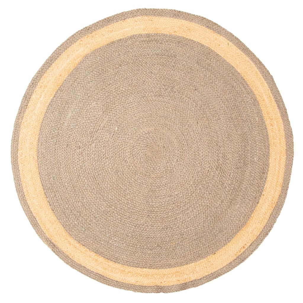 ECARPETGALLERY Braided Weave Palas Denizli Taupe Jute Rug - 3'10 x 3'10