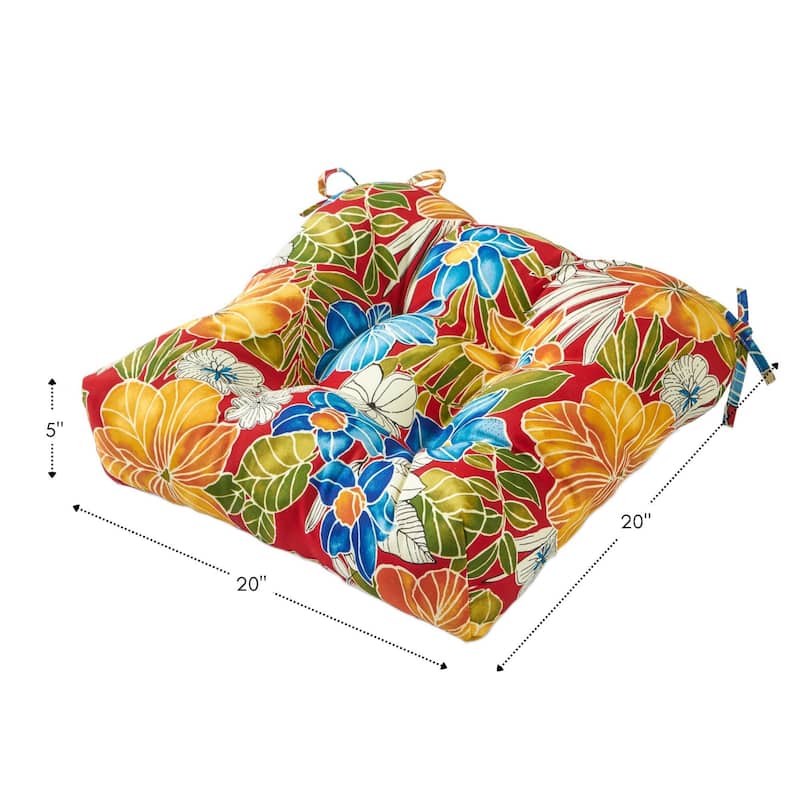 Aloha Floral 20-inch Outdoor Chair Cushion (Set of 2)