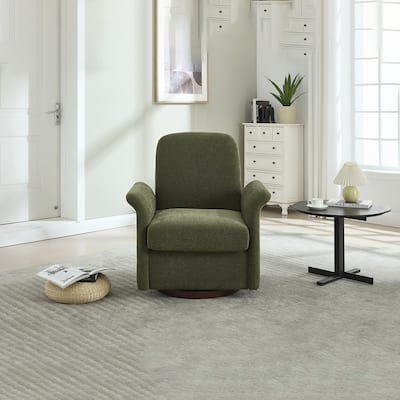 Swivel Wood Barrel Accent Chair