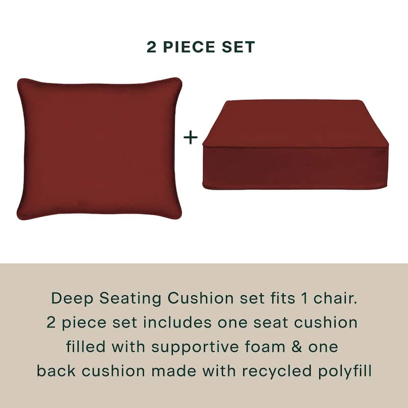 Outdoor Deep Seating Lounge Chair Cushion