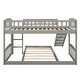 preview thumbnail 25 of 24, Twin over Twin Size Solid Wood Bunk Bed with Slide and Ladder for Kids, Boys and Girls, Bedroom