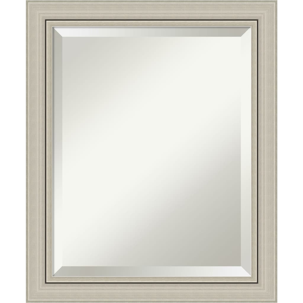 Beveled Wood Wall Mirror - Romano Silver Narrow Frame