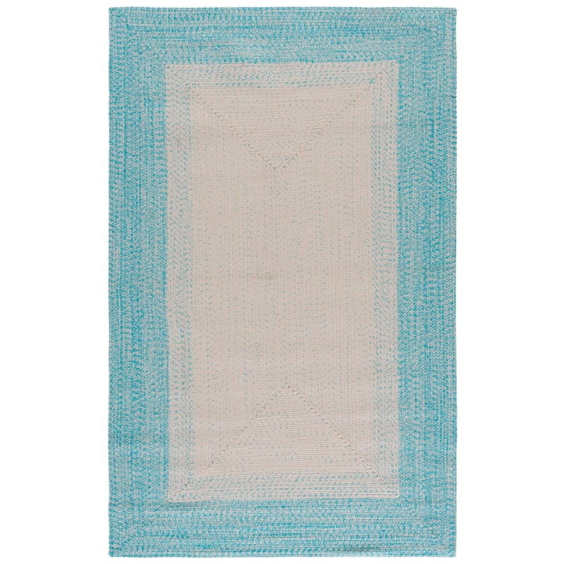 SAFAVIEH Handmade Braided Eiry Washable Indoor/Outdoor Rug - Weather Resistant & Easy Cleaning - 4' x 6' - Ivory/Aqua