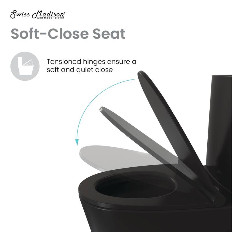 Malta Ii One-Piece Round Toilet Dual-Flush 1.1/1.6 Gpf In Matte Black - 24" x 14" 28.75"