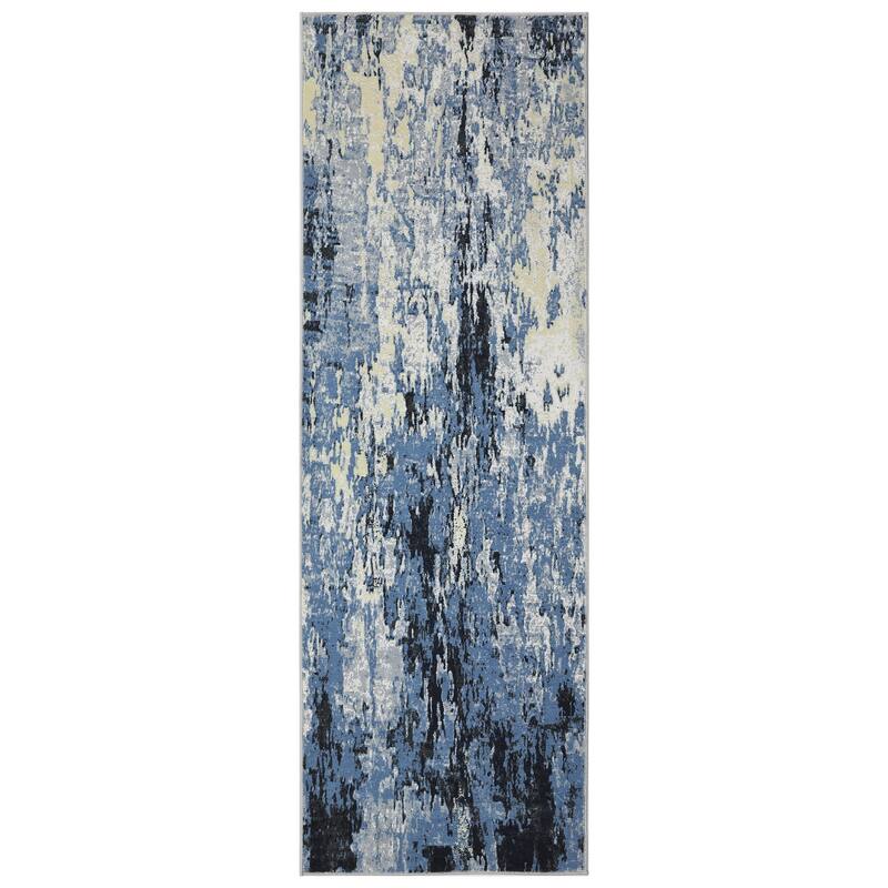 Area Rugs for Living Room Bedroom, Modern Abstract Machine Washable Rug, Low Pile Floor Carpet with Non Slip Backing