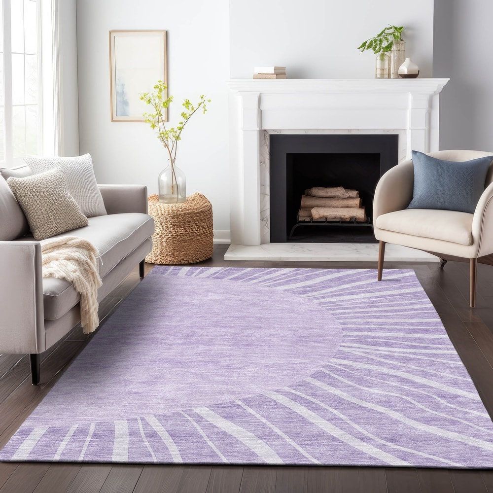 Premium Washable Super Soft Contemporary Rays Mayfield Rug