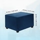 preview thumbnail 43 of 55, Stretch Foot Stool Cover Rectangular Square Foot Stool Slipcover Navy - 19.69"-29.92"