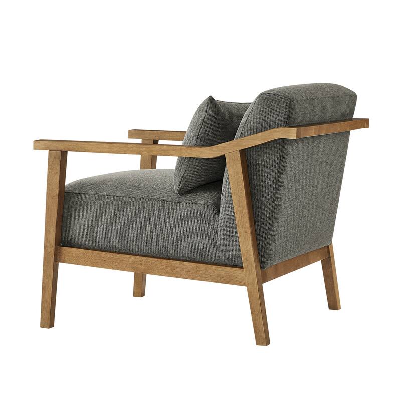 Rhyl Wood Arm Accent Chair with Lumbar Accent Pillow by Greyson Living
