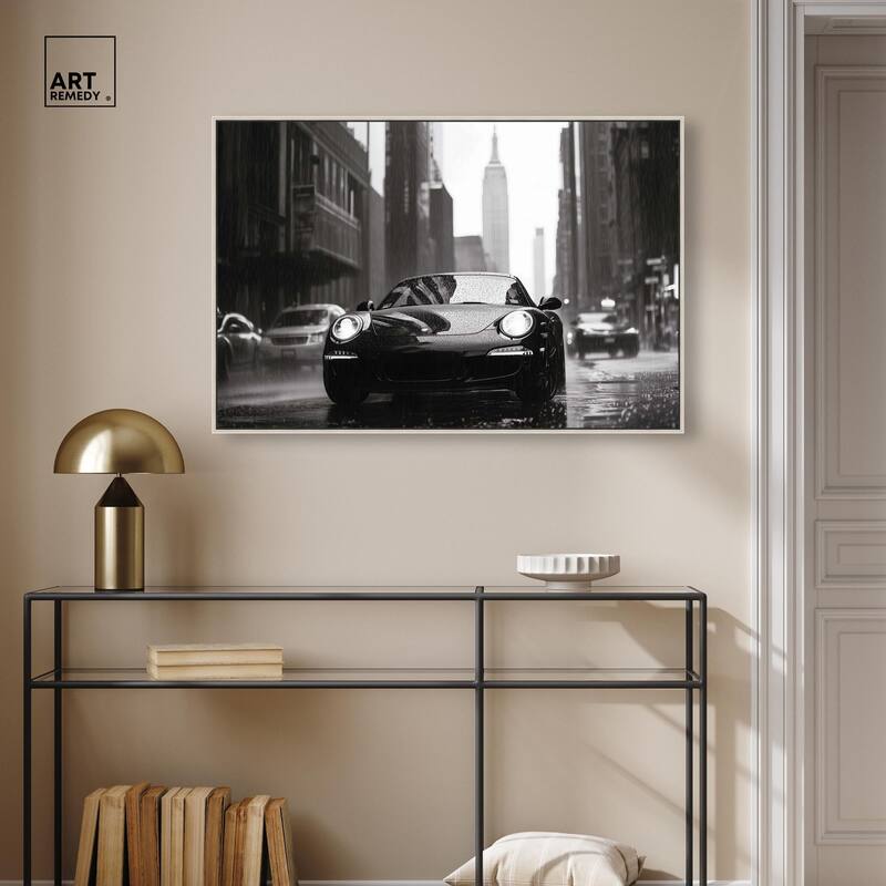 Driving in the Rain NYC Canvas by Art Remedy