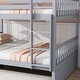 preview thumbnail 4 of 10, Full Size Rubberwood Bunk Bed with Pull-Out Trundle, Convertible to Two Separate Beds, Safety Guardrails and Ladder Included