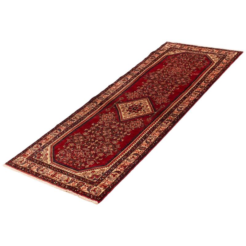 ECARPETGALLERY Hand-knotted Anadol Red Wool Rug - 3'5 x 9'1