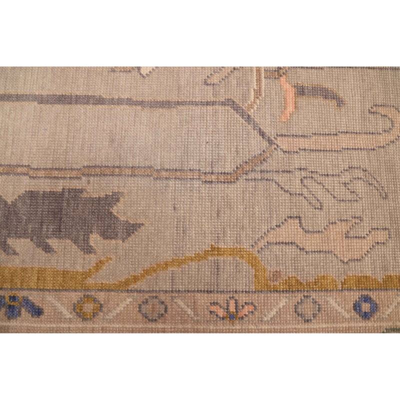 ECARPETGALLERY Hand-knotted Modern Oushak Light Grey Wool Rug - 7'11 x 9'9