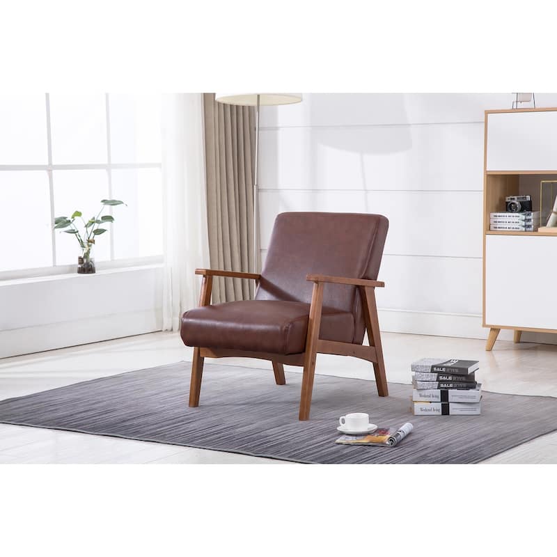 Carson Carrington Tavelsas PU Leather Accent Arm Chairs