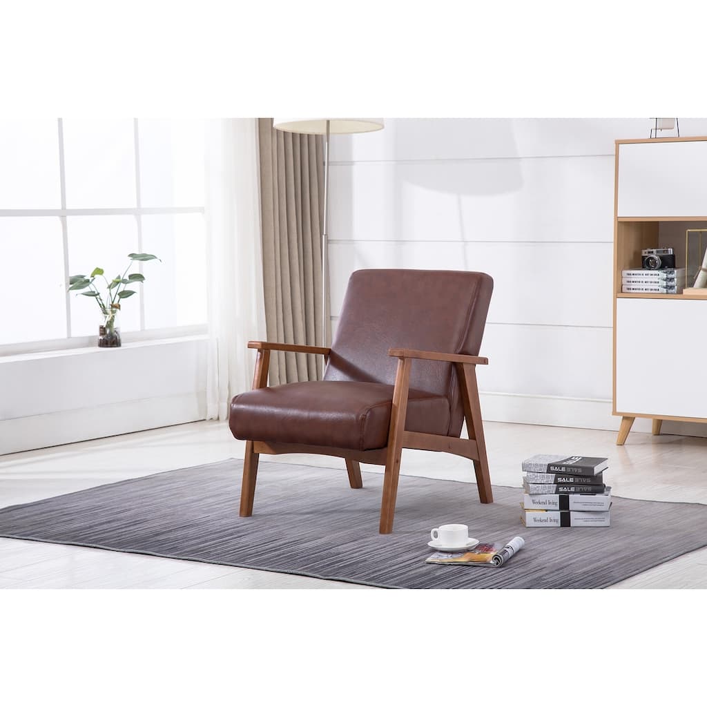 Carson Carrington Tavelsas PU Leather Accent Arm Chairs