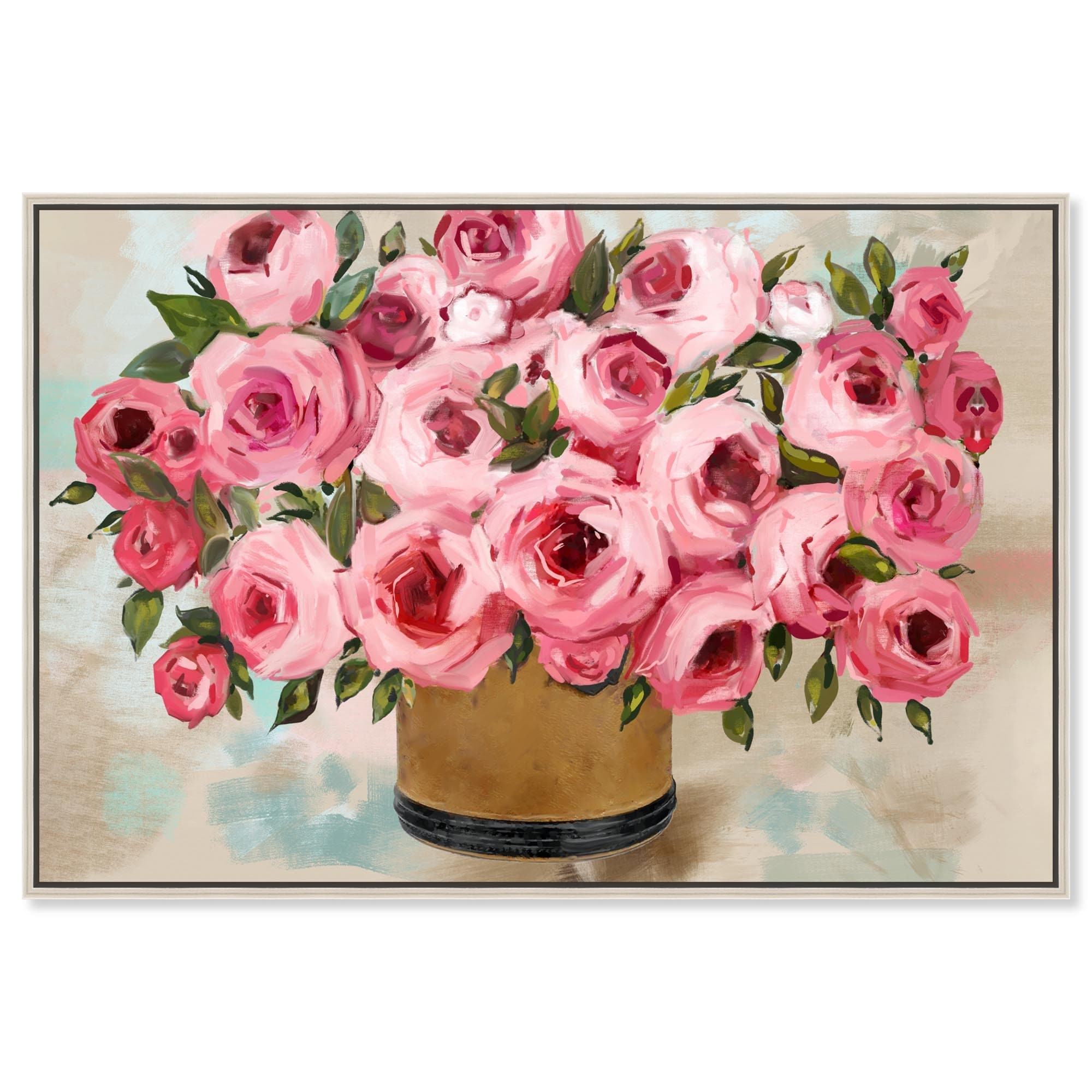 Pink Peonies Bouquet Canvas Colorful Floral Art by Art Remedy