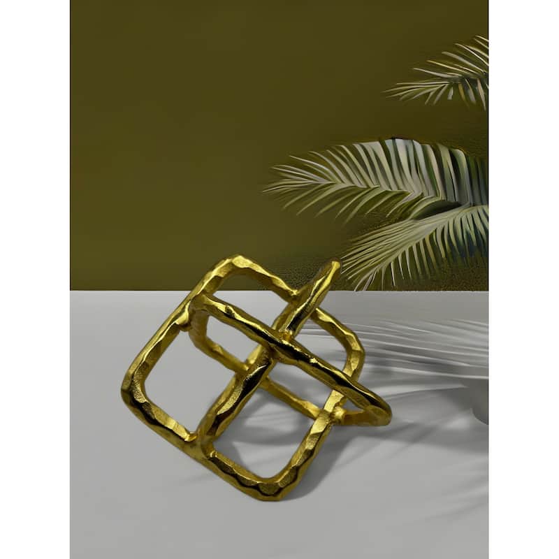 Decorative Handmade Aluminum 7.5 inch Square Sculpture - 7 x 7 x 7.5 in