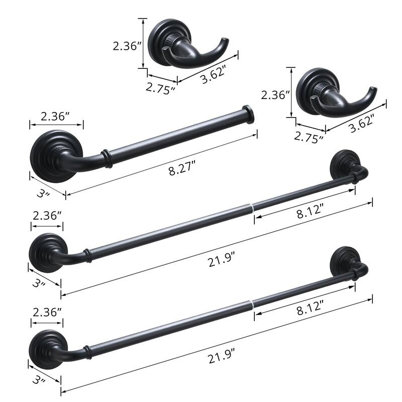 Topcraft Wall Mounted Stainless Steel Bathroom Hardware Set
