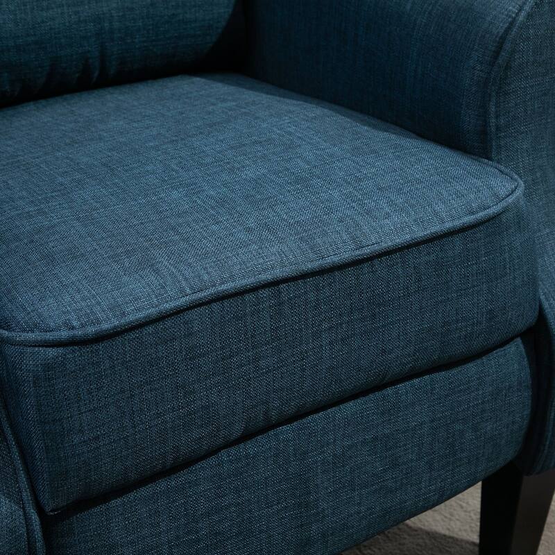 Linen Upholstered Recliner Sofa with Heat & Dual Massage Motors, Manual Reclining & Remote Control