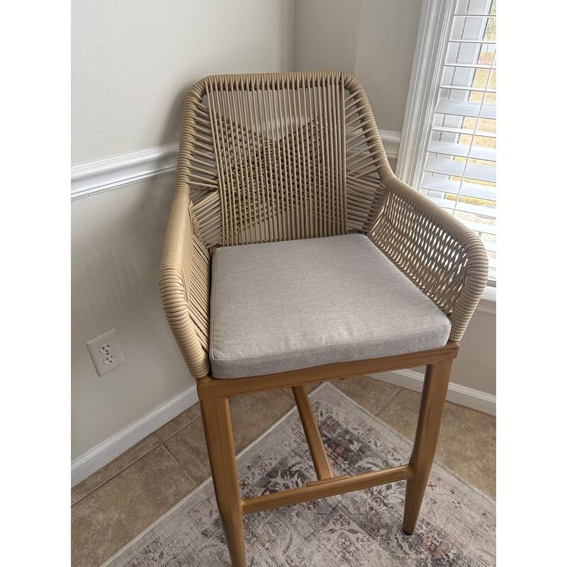 PURPLE LEAF 2 Set of Modern Bar Stool with Backrest and Arm,Upholstered Chair and Aluminum Legs