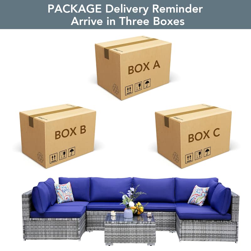 Outdoor 7-Piece Sofa Seating Group with Cushions