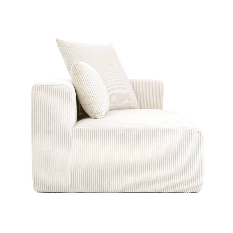 51"W Oversized Modular No Assembly Corduroy Accent Corner Chair