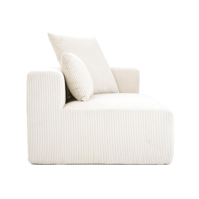 Corduroy Upholstered Modular Sectional Sofa with Ottoman