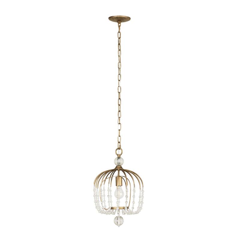 Varaluz Voliere 1-Light Crystal Pendant - Havana Gold