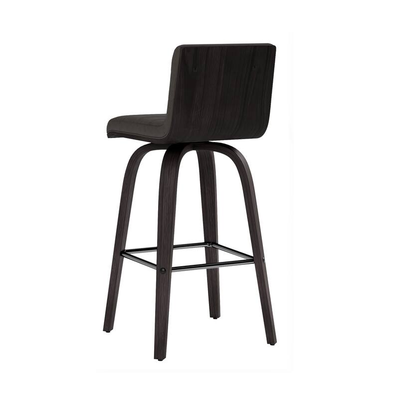 Carson Carrington Ullfors Grey and Black Faux Leather Swivel 26-inch Counter Stool