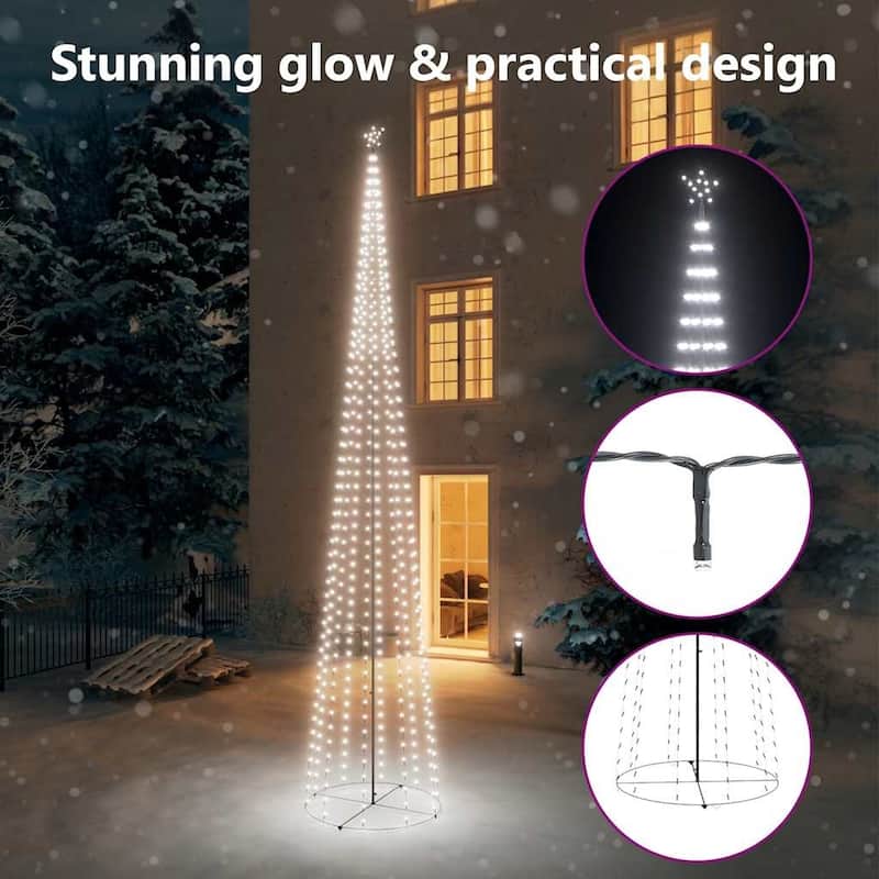 vidaXL Christmas Cone Tree Decoration Artificial Christmas Tree with LEDs