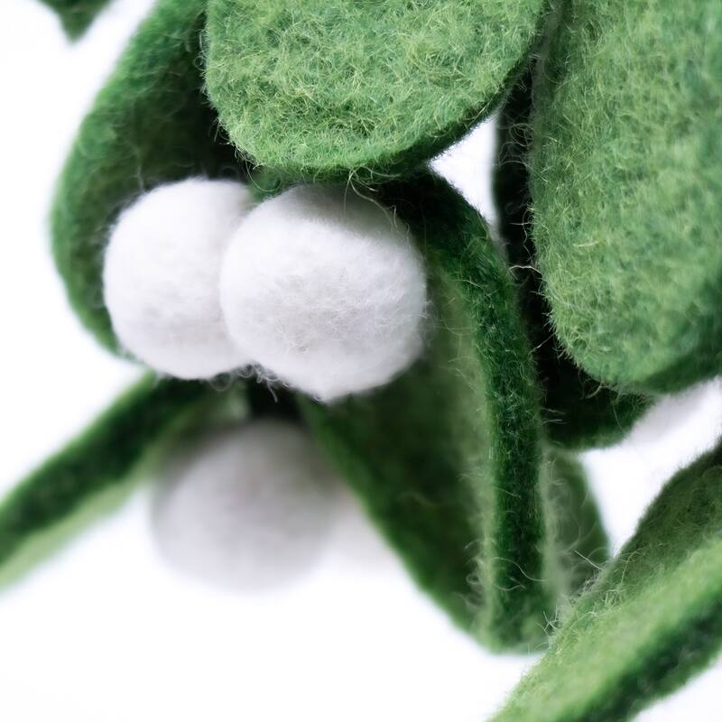 Mistletoe Handmade Felt Ornaments, Set of 2