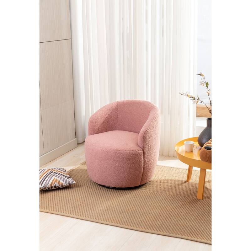 Teddy Fabric Swivel Accent Armchair Barrel Chair