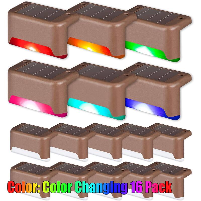 Solar Deck Lights Outdoor, Waterproof Led Lights - 16 Pack